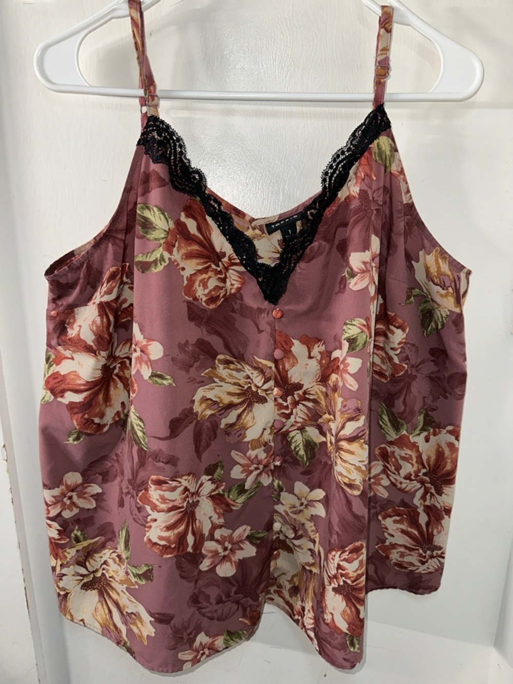 torrid Mauve Floral Lace-Trim Cami